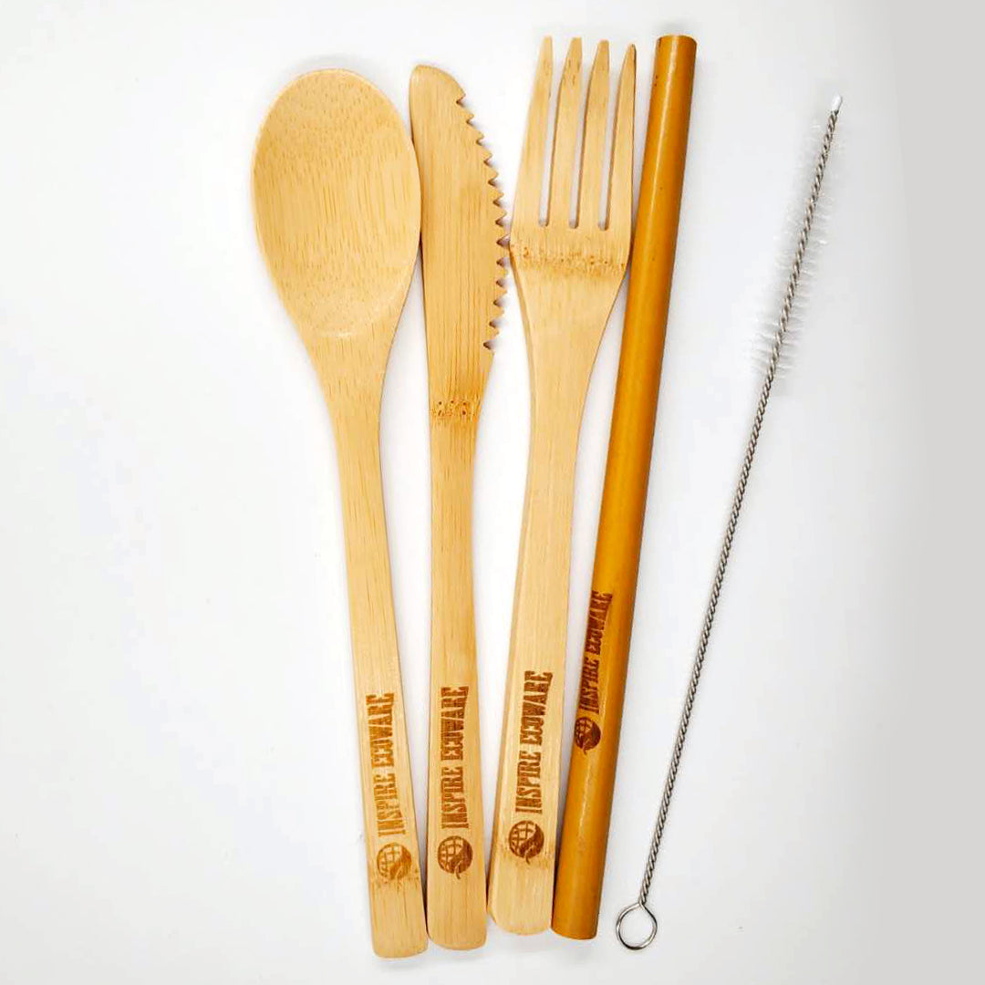 reusable bamboo cutlery set